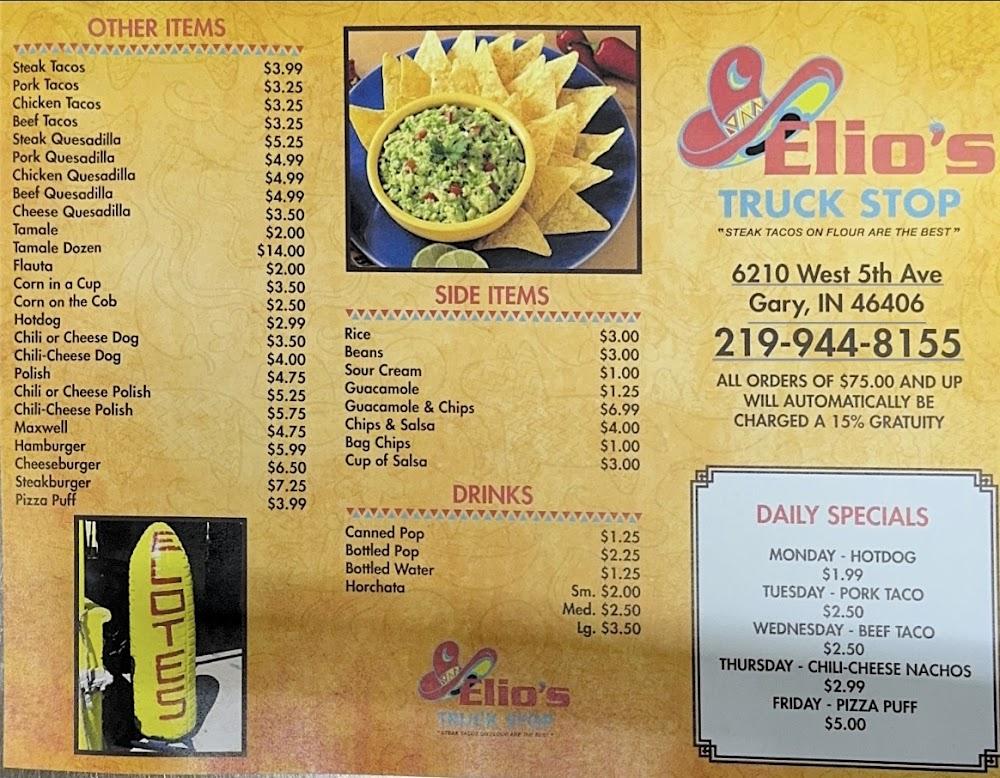 Elio's Hot Dogs & Mexican Food Menu image 2