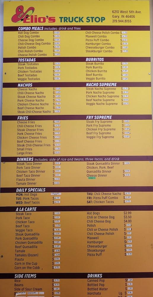 Elio's Hot Dogs & Mexican Food Menu image 3